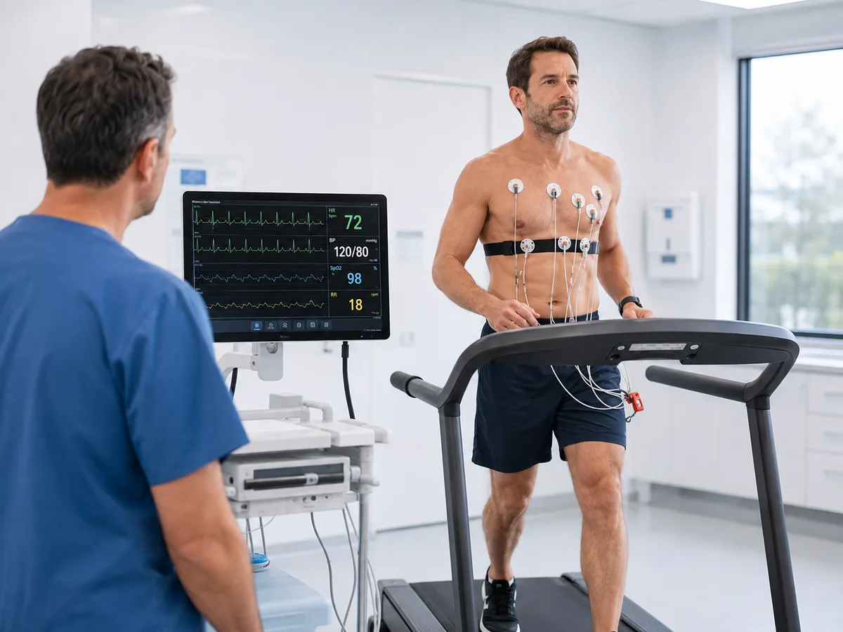 Prueba de esfuerzo en cinta con monitorización ECG